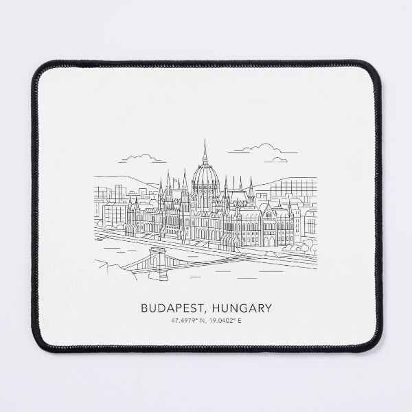 Item preview, Budapest Hungary Line Art Skyline Coordinates designed and sold by OzzFrequency.