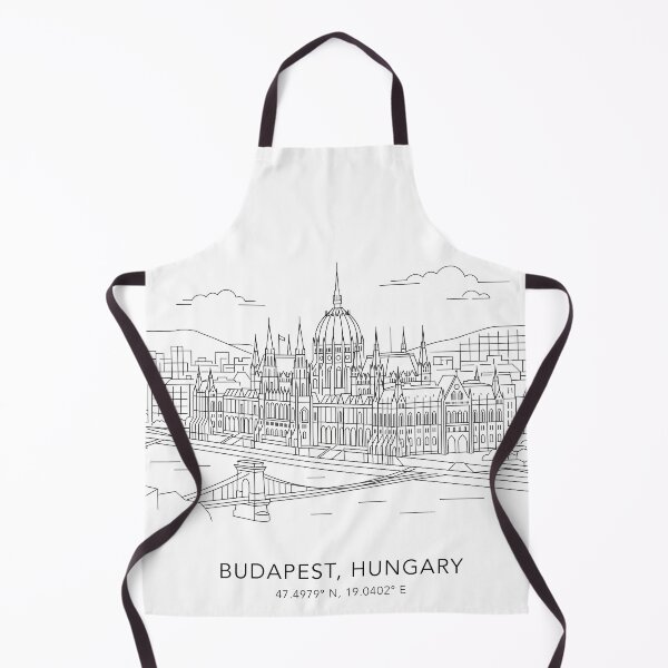 Item preview, Budapest Hungary Line Art Skyline Coordinates designed and sold by OzzFrequency.