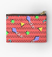 kites, stars, triangles and curvy lines Memphis style repeat pattern Studio Pouch