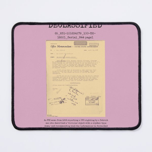 Item preview, UFO DECLASSIFIED 65_HS1-101634279_100-DE-18221_Serial_844 page 1 designed and sold by CG17s.