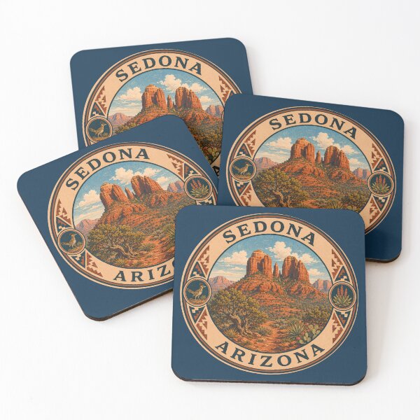 Item preview, Sedona Arizona Illustration Travel Art Badge designed and sold by KrisSidDesigns.