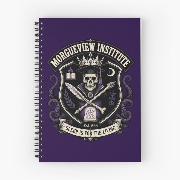 Item preview, Morgueview Institute - Necromancer Warlock Varsity DND RPG Meme designed and sold by Dice_Goblin_Studio.