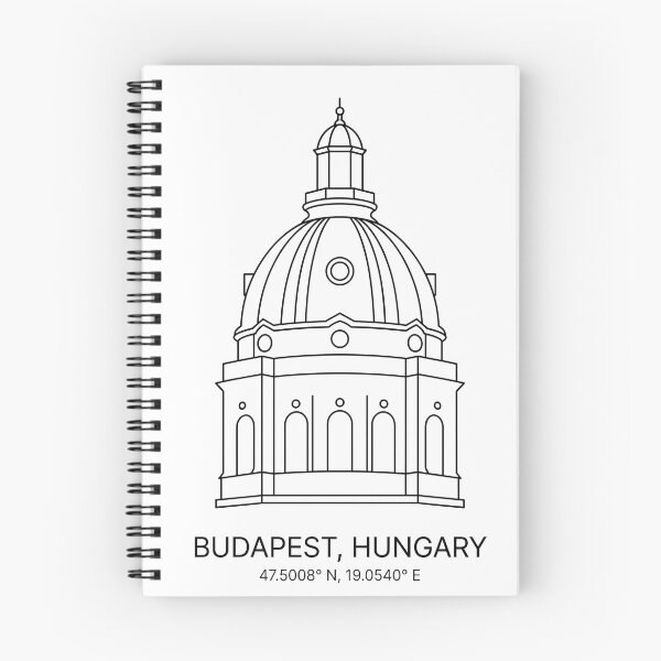 Item preview, Budapest Hungary Line Art Skyline Coordinates designed and sold by OzzFrequency.