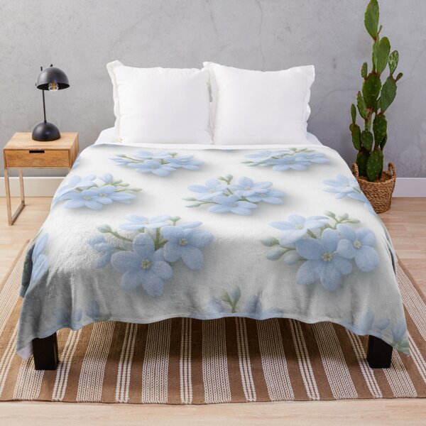 Item preview, Soft Baby Blue Flower Grid Pattern designed and sold by IntelliMindDesigns.