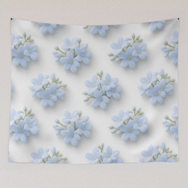 Item preview, Soft Baby Blue Flower Grid Pattern designed and sold by IntelliMindDesigns.