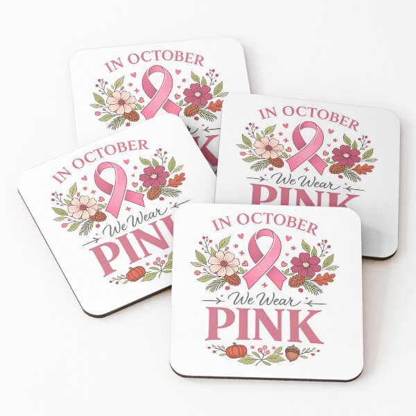 Item preview, In October We Wear Pink Vector T-Shirt Design - Breast Cancer Awareness Floral Ribbon Graphic designed and sold by Rabu10.