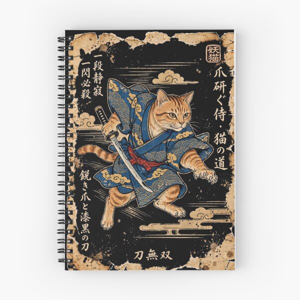 Artikelvorschau, Samurai-Katze im Vintage-Stil — Japanischer Ukiyo-e-Krieger entworfen und verkauft von Danh Style.
