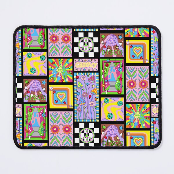 Item preview, Cute Hippie Flower Power Retro Psychedelic Patchwork Montage designed and sold by kitschandkawaii.