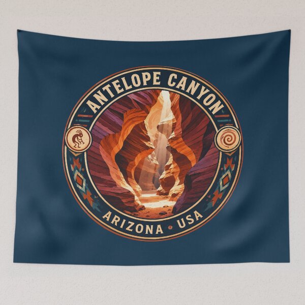 Item preview, Antelope Canyon Arizona Illustration Travel Art Badge designed and sold by KrisSidDesigns.