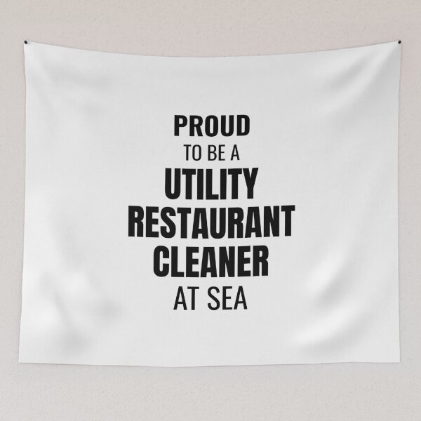 Item preview, Proud to be a Utility Restaurant Cleaner at Sea (Black) designed and sold by ShipCrewNation.