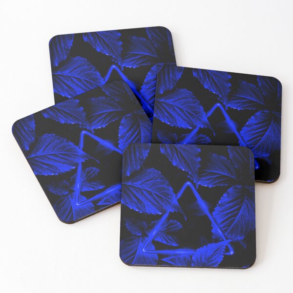 Item preview, Neon Blue Triangle in Deep Blue Leaves designed and sold by Exodoi.