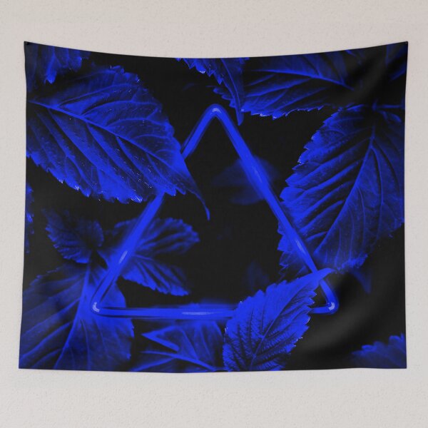 Item preview, Neon Blue Triangle in Deep Blue Leaves designed and sold by Exodoi.