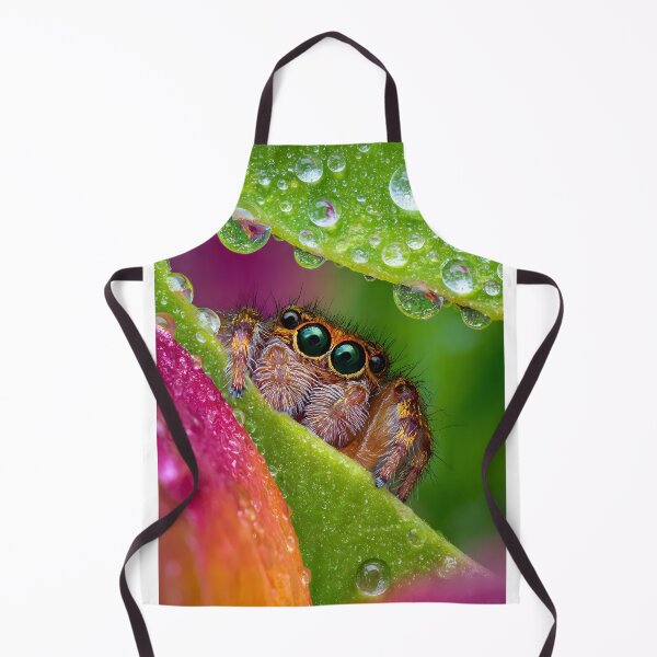 Item preview, Close-Up Spider with Dew on Vibrant Leaves designed and sold by Artessie.