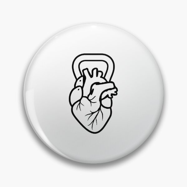 Item preview, Kettlebell es mi corazón cardiovascular (dibujo lineal) – Diseño de camiseta de motivación para el gimnasio designed and sold by Mouad-Doadi.