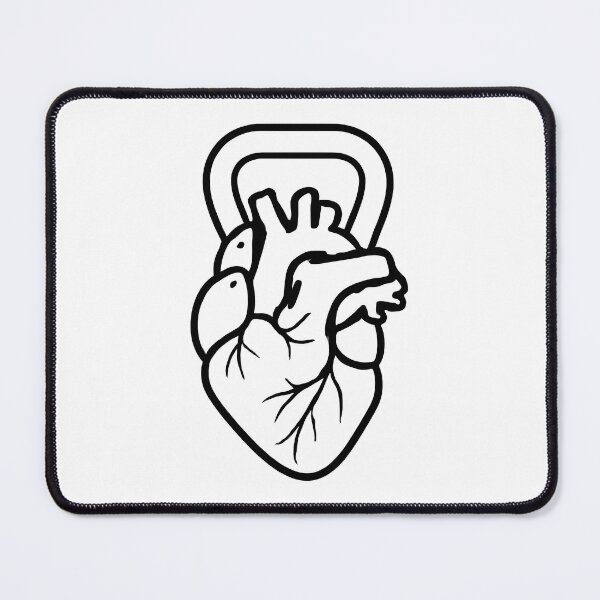 Item preview, Kettlebell Is My Cardio Heart Line Art – Gym Motivation Shirt Design designed and sold by Mouad-Doadi.