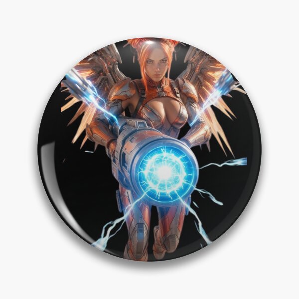 Item preview, Cannoneeress Cyberpunk Sci-Fi Plasma Cannon Girl Art designed and sold by EvolutionMerch.