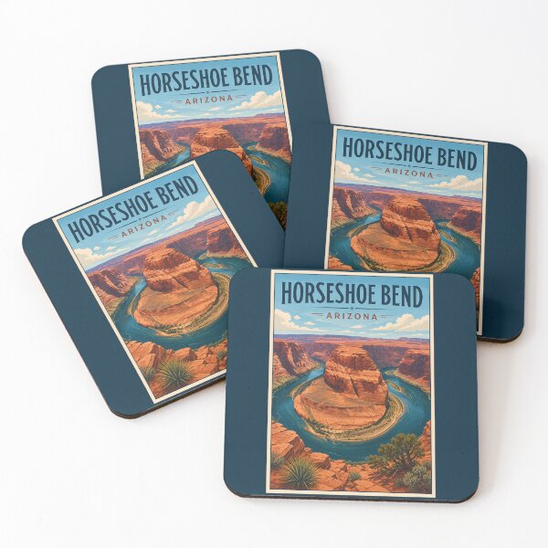 Item preview, Horseshoe Bend Arizona Illustration Travel Art Vintage designed and sold by KrisSidDesigns.