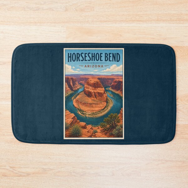 Item preview, Horseshoe Bend Arizona Illustration Travel Art Vintage designed and sold by KrisSidDesigns.