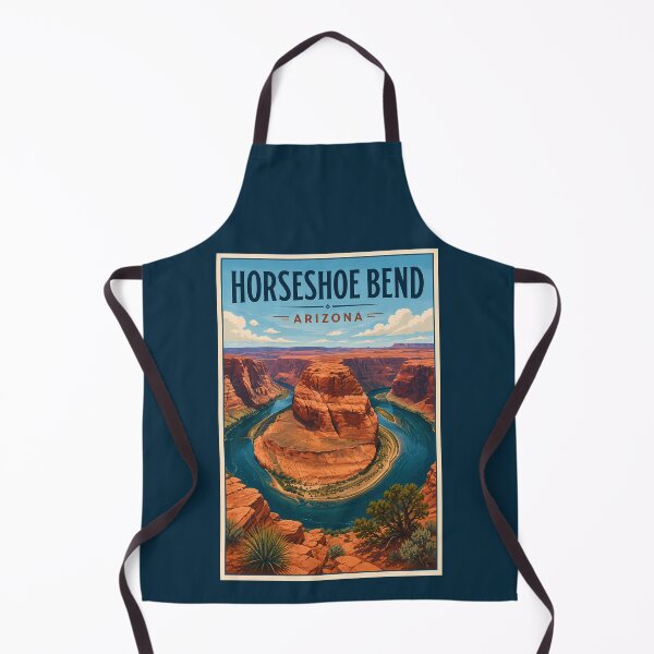 Item preview, Horseshoe Bend Arizona Illustration Travel Art Vintage designed and sold by KrisSidDesigns.