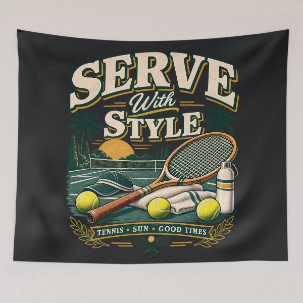 Item preview, Vintage Serve With Style Tennis designed and sold by VectorVortex.