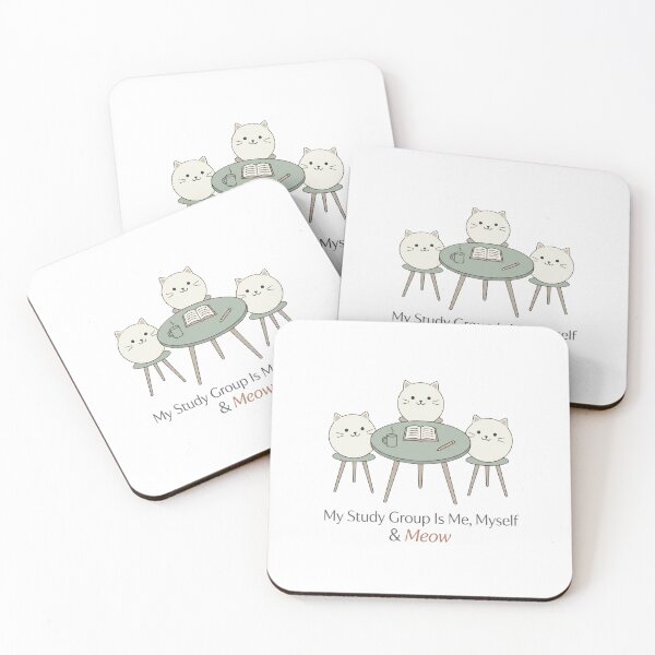 Item preview, My Study Group Is Me, Myself & Meow - Cat Design designed and sold by RunningWhiskers.