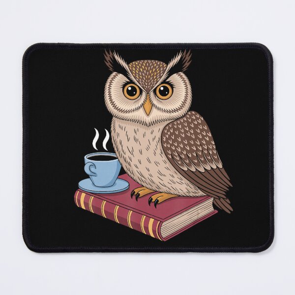 Item preview, Cute Reading Owl with Coffee and Book – Cozy Book Lover Art designed and sold by TadeoNivar.