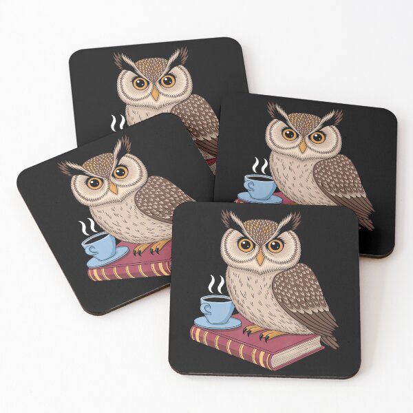 Item preview, Cute Reading Owl with Coffee and Book – Cozy Book Lover Art designed and sold by TadeoNivar.
