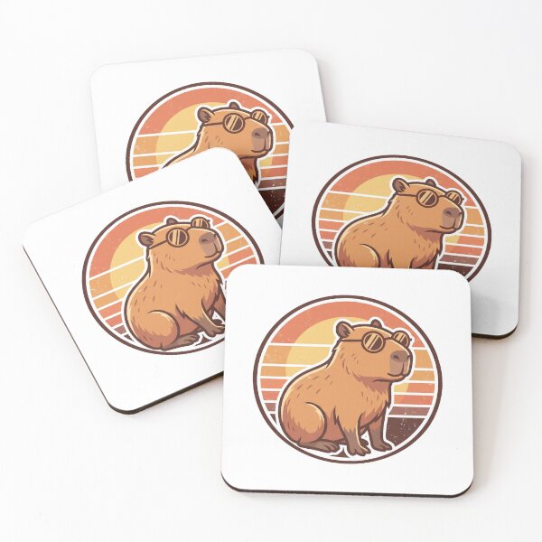 Item preview, Cool Capybara Vintage Retro Sunset Sunglasses designed and sold by pattman.