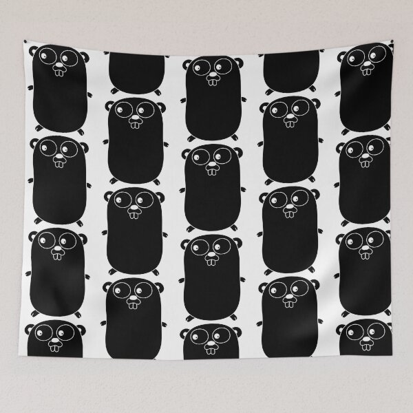 Item preview, The Go Gopher Minimalistic Golang Logo Black designed and sold by ForRealSerial.