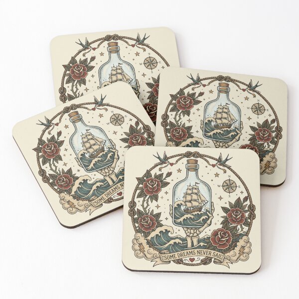 Item preview, The Ship Inside the Bottle – Vintage Nautical Tattoo  designed and sold by Maria Garcia´s.