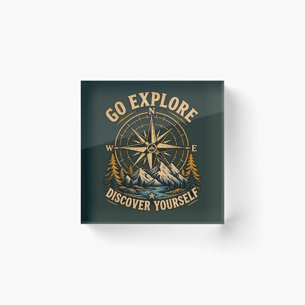 Item preview, Vintage Adventure Compass Mountain Explore — Discover Yourself designed and sold by FABIOLA1970.