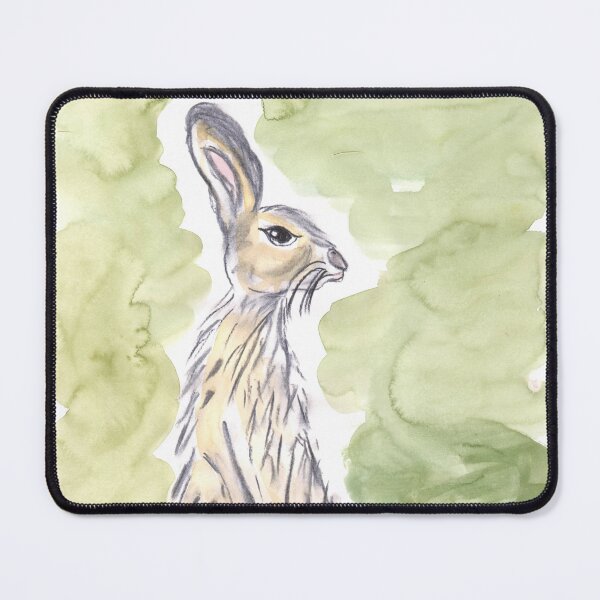 Item preview, Hare, Charcoal & Green Watercolour designed and sold by Anke‘s Bazaar.