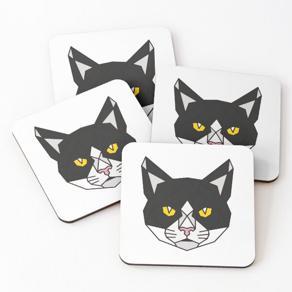 Item preview, Geometric Tuxedo Cat designed and sold by AnimalsKnowAll.