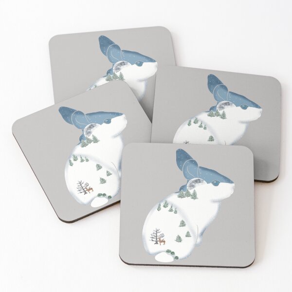 Item preview, Moonlit Hill Bunny - White (Quiet Magic of Nature Winter Series) designed and sold by Winooski Designs.