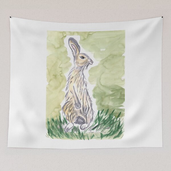 Artikelvorschau, Hase, Kohle & Grün Aquarell entworfen und verkauft von Anke‘s Bazaar.