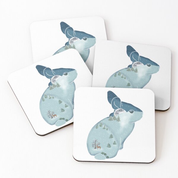 Item preview, Moonlit Hill Bunny - Ice Blue (Quiet Magic of Nature Winter Series) designed and sold by Winooski Designs.