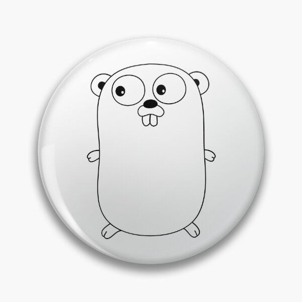 Item preview, The Go Gopher Minimalistic Golang Logo White designed and sold by ForRealSerial.