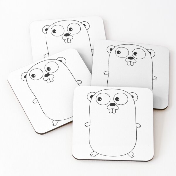 Aperçu de l'œuvre Le logo minimaliste Go Gopher Golang blanc créée et vendue par ForRealSerial.