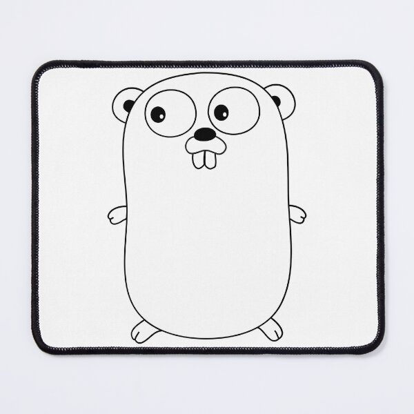 Artikelvorschau, Das minimalistische Go Gopher Golang-Logo in Weiß entworfen und verkauft von ForRealSerial.