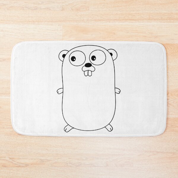 Artikelvorschau, Das minimalistische Go Gopher Golang-Logo in Weiß entworfen und verkauft von ForRealSerial.