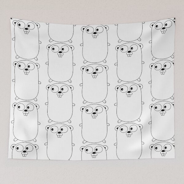 Item preview, The Go Gopher Minimalistic Golang Logo White designed and sold by ForRealSerial.