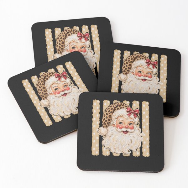 Item preview, Leopard Print Santa Vintage Christmas Art designed and sold by DarylPope.