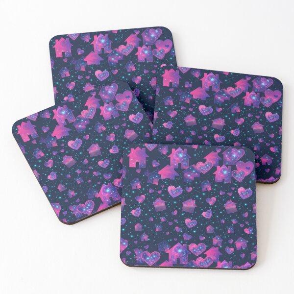 Item preview, Cosmic Hearts and Homes Neon Galaxy Pattern designed and sold by Azurart2.