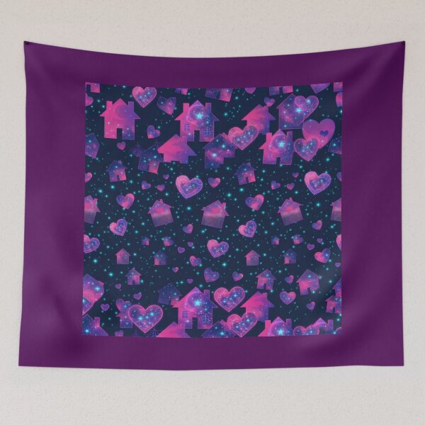 Item preview, Cosmic Hearts and Homes Neon Galaxy Pattern designed and sold by Azurart2.