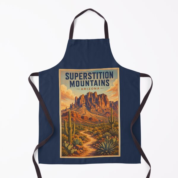 Item preview, Superstition Mountains Desert Arizona Illustration Travel Art Vintage designed and sold by KrisSidDesigns.