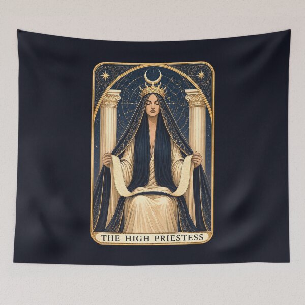 Item preview, Gothic High Priestess Tarot Card Occult Moon Art designed and sold by MythicMood.