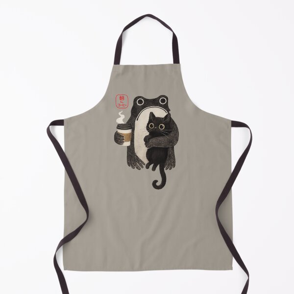 Item preview, Grumpy Japanese Frog Holding Cat Mornings and Coffee Anime designed and sold by SunfullyYours.