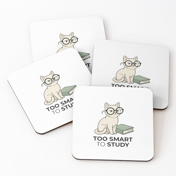 Item preview, Too Smart to Study - Cat Design designed and sold by RunningWhiskers.