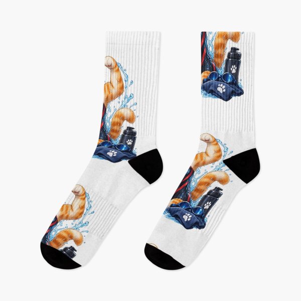 Item preview, Swimming Champion Cat - Cute Watercolor Sports Cat designed and sold by WeLoveCatss.