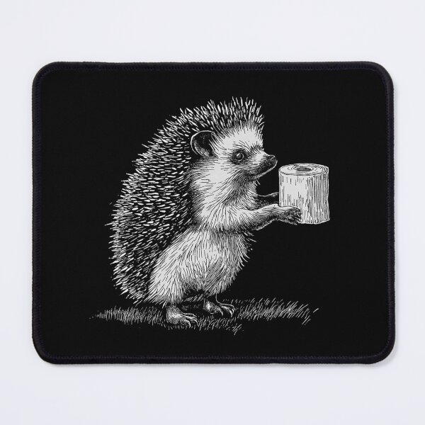 Item preview, Vintage Hedgehog with Tree Stump Line Art designed and sold by GoodOldPrints4.
